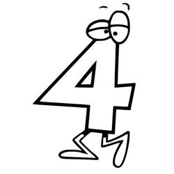 Dibujo para colorear: Número 4 (Aprendizaje y Educación) #221368 - Dibujos para Colorear e Imprimir Gratis
