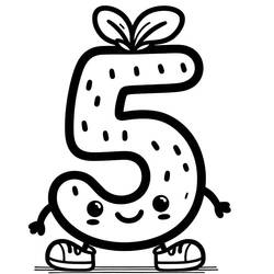 Dibujos para colorear: Número 5 - Dibujos para Colorear e Imprimir Gratis