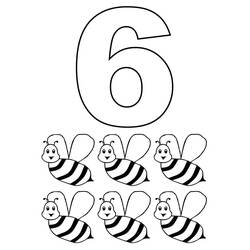 Dibujos para colorear: Número 6 - Dibujos para Colorear e Imprimir Gratis