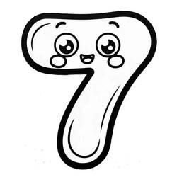 Dibujos para colorear: Número 7 - Dibujos para Colorear e Imprimir Gratis