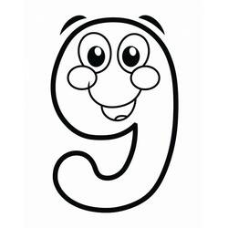 Dibujos para colorear: Número 9 - Dibujos para Colorear e Imprimir Gratis