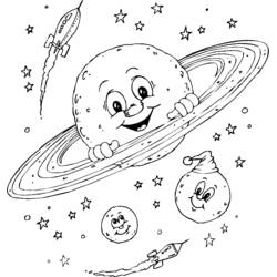 Dibujo para colorear: Planeta (Sistema Solar) (Aprendizaje y Educación) #157807 - Dibujos para Colorear e Imprimir Gratis