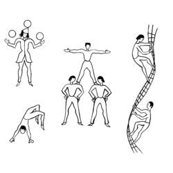 Dibujo para colorear: Acróbata (Carreras y Profesiones) #87245 - Dibujos para Colorear e Imprimir Gratis