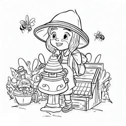 Dibujo para colorear: Apicultor (Carreras y Profesiones) #189927 - Dibujos para Colorear e Imprimir Gratis