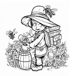 Dibujo para colorear: Apicultor (Carreras y Profesiones) #189929 - Dibujos para Colorear e Imprimir Gratis