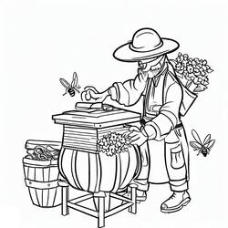 Dibujo para colorear: Apicultor (Carreras y Profesiones) #189931 - Dibujos para Colorear e Imprimir Gratis