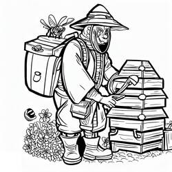 Dibujo para colorear: Apicultor (Carreras y Profesiones) #189932 - Dibujos para Colorear e Imprimir Gratis