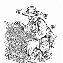 Dibujo para colorear: Apicultor (Carreras y Profesiones) #189933 - Dibujos para Colorear e Imprimir Gratis