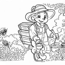 Dibujo para colorear: Apicultor (Carreras y Profesiones) #189937 - Dibujos para Colorear e Imprimir Gratis