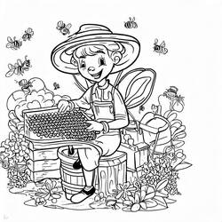 Dibujo para colorear: Apicultor (Carreras y Profesiones) #189938 - Dibujos para Colorear e Imprimir Gratis
