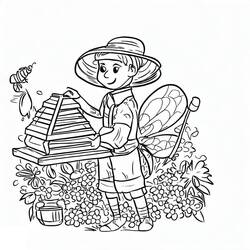 Dibujo para colorear: Apicultor (Carreras y Profesiones) #189939 - Dibujos para Colorear e Imprimir Gratis