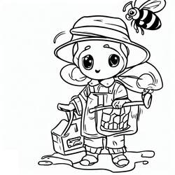 Dibujo para colorear: Apicultor (Carreras y Profesiones) #189942 - Dibujos para Colorear e Imprimir Gratis
