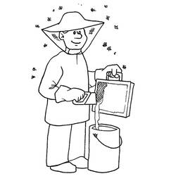 Dibujo para colorear: Apicultor (Carreras y Profesiones) #189944 - Dibujos para Colorear e Imprimir Gratis