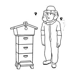 Dibujo para colorear: Apicultor (Carreras y Profesiones) #189945 - Dibujos para Colorear e Imprimir Gratis