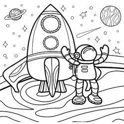 Dibujo para colorear: Astronauta (Carreras y Profesiones) #184419 - Dibujos para Colorear e Imprimir Gratis