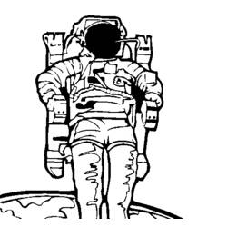 Dibujo para colorear: Astronauta (Carreras y Profesiones) #87620 - Dibujos para Colorear e Imprimir Gratis