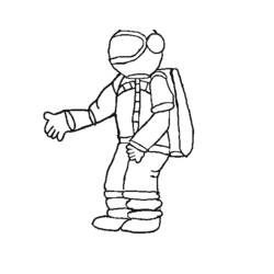 Dibujo para colorear: Astronauta (Carreras y Profesiones) #87638 - Dibujos para Colorear e Imprimir Gratis