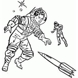Dibujo para colorear: Astronauta (Carreras y Profesiones) #87694 - Dibujos para Colorear e Imprimir Gratis