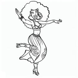 Dibujo para colorear: Bailarín de Samba Brasileño (Carreras y Profesiones) #191778 - Dibujos para Colorear e Imprimir Gratis