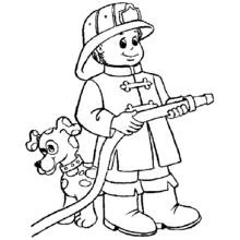 Dibujo para colorear: Bombero (Carreras y Profesiones) #105514 - Dibujos para Colorear e Imprimir Gratis