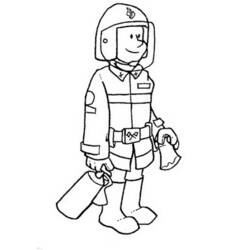 Dibujo para colorear: Bombero (Carreras y Profesiones) #105515 - Dibujos para Colorear e Imprimir Gratis