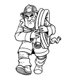 Dibujo para colorear: Bombero (Carreras y Profesiones) #105516 - Dibujos para Colorear e Imprimir Gratis