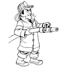 Dibujo para colorear: Bombero (Carreras y Profesiones) #105517 - Dibujos para Colorear e Imprimir Gratis
