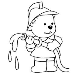 Dibujo para colorear: Bombero (Carreras y Profesiones) #105520 - Dibujos para Colorear e Imprimir Gratis