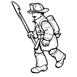 Dibujo para colorear: Bombero (Carreras y Profesiones) #105527 - Dibujos para Colorear e Imprimir Gratis