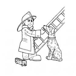 Dibujo para colorear: Bombero (Carreras y Profesiones) #105529 - Dibujos para Colorear e Imprimir Gratis