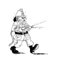 Dibujo para colorear: Bombero (Carreras y Profesiones) #105541 - Dibujos para Colorear e Imprimir Gratis