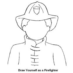 Dibujo para colorear: Bombero (Carreras y Profesiones) #105542 - Dibujos para Colorear e Imprimir Gratis