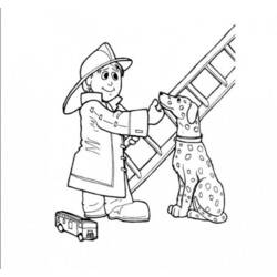 Dibujo para colorear: Bombero (Carreras y Profesiones) #105546 - Dibujos para Colorear e Imprimir Gratis