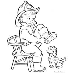 Dibujo para colorear: Bombero (Carreras y Profesiones) #105547 - Dibujos para Colorear e Imprimir Gratis