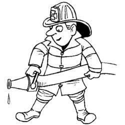 Dibujo para colorear: Bombero (Carreras y Profesiones) #105566 - Dibujos para Colorear e Imprimir Gratis