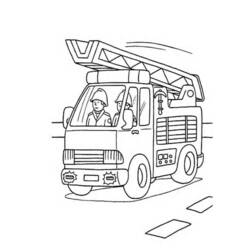 Dibujo para colorear: Bombero (Carreras y Profesiones) #105578 - Dibujos para Colorear e Imprimir Gratis