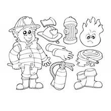 Dibujo para colorear: Bombero (Carreras y Profesiones) #105580 - Dibujos para Colorear e Imprimir Gratis