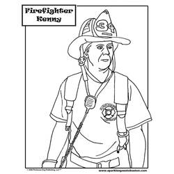 Dibujo para colorear: Bombero (Carreras y Profesiones) #105591 - Dibujos para Colorear e Imprimir Gratis
