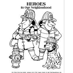 Dibujo para colorear: Bombero (Carreras y Profesiones) #105601 - Dibujos para Colorear e Imprimir Gratis