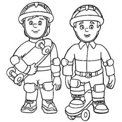 Dibujo para colorear: Bombero (Carreras y Profesiones) #105608 - Dibujos para Colorear e Imprimir Gratis