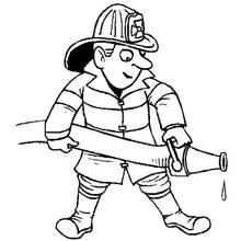 Dibujo para colorear: Bombero (Carreras y Profesiones) #105609 - Dibujos para Colorear e Imprimir Gratis