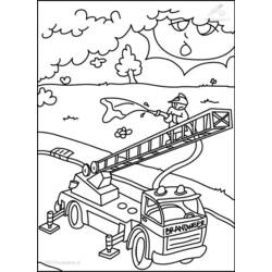 Dibujo para colorear: Bombero (Carreras y Profesiones) #105613 - Dibujos para Colorear e Imprimir Gratis