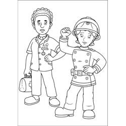 Dibujo para colorear: Bombero (Carreras y Profesiones) #105621 - Dibujos para Colorear e Imprimir Gratis