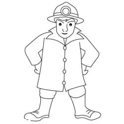 Dibujo para colorear: Bombero (Carreras y Profesiones) #105622 - Dibujos para Colorear e Imprimir Gratis