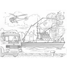 Dibujo para colorear: Bombero (Carreras y Profesiones) #105624 - Dibujos para Colorear e Imprimir Gratis