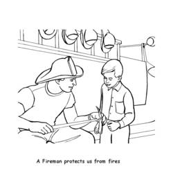 Dibujo para colorear: Bombero (Carreras y Profesiones) #105635 - Dibujos para Colorear e Imprimir Gratis