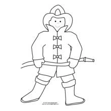 Dibujo para colorear: Bombero (Carreras y Profesiones) #105645 - Dibujos para Colorear e Imprimir Gratis