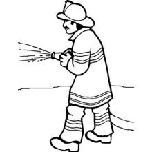 Dibujo para colorear: Bombero (Carreras y Profesiones) #105667 - Dibujos para Colorear e Imprimir Gratis