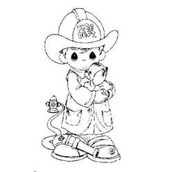Dibujo para colorear: Bombero (Carreras y Profesiones) #105681 - Dibujos para Colorear e Imprimir Gratis