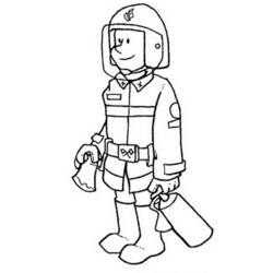 Dibujo para colorear: Bombero (Carreras y Profesiones) #105727 - Dibujos para Colorear e Imprimir Gratis